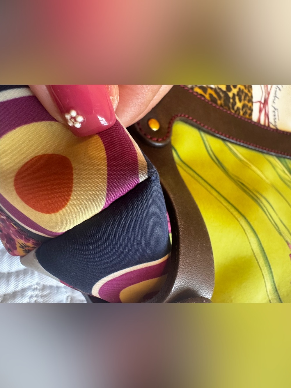 Salvatore Ferragamo Multicolor Leopard Panel Leather-Trim Tote - Picture 14 of 16